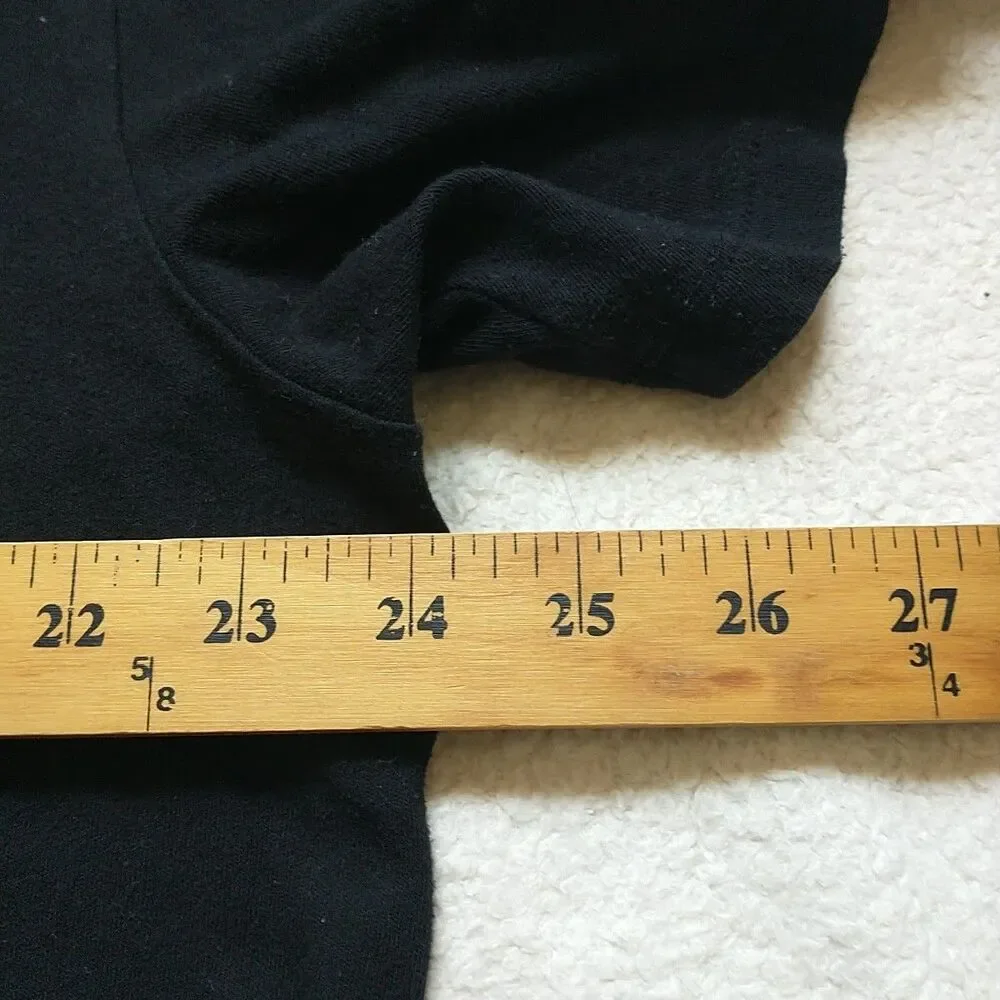 TRUE RELIGION T Shirt Mens XL/L*Black Buddha Guitar Logo Spell Out 100%Cotton
